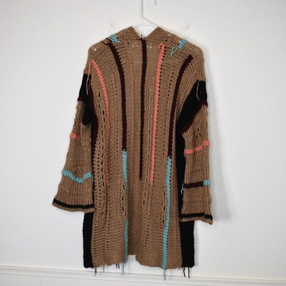Anonyme Designers Crochet Cardigan Sz M/L Wool Colorful 70s Hippie Retro Boho - Picture 8 of 16